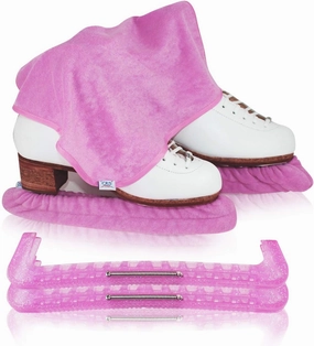 CRS Cross Skate Guards, Soakers and Towel Gift Set - Ice Skating Guards and Soft Skate Blade Covers for Figure Skating or Hockey