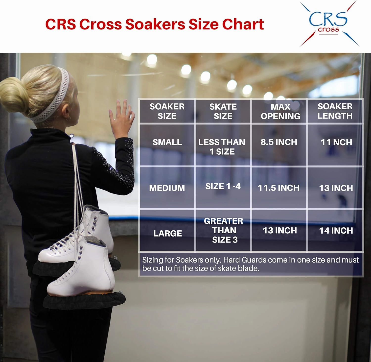 CRS Cross Skate Guards, Soakers and Towel Gift Set - Ice Skating Guards and Soft Skate Blade Covers for Figure Skating or Hockey