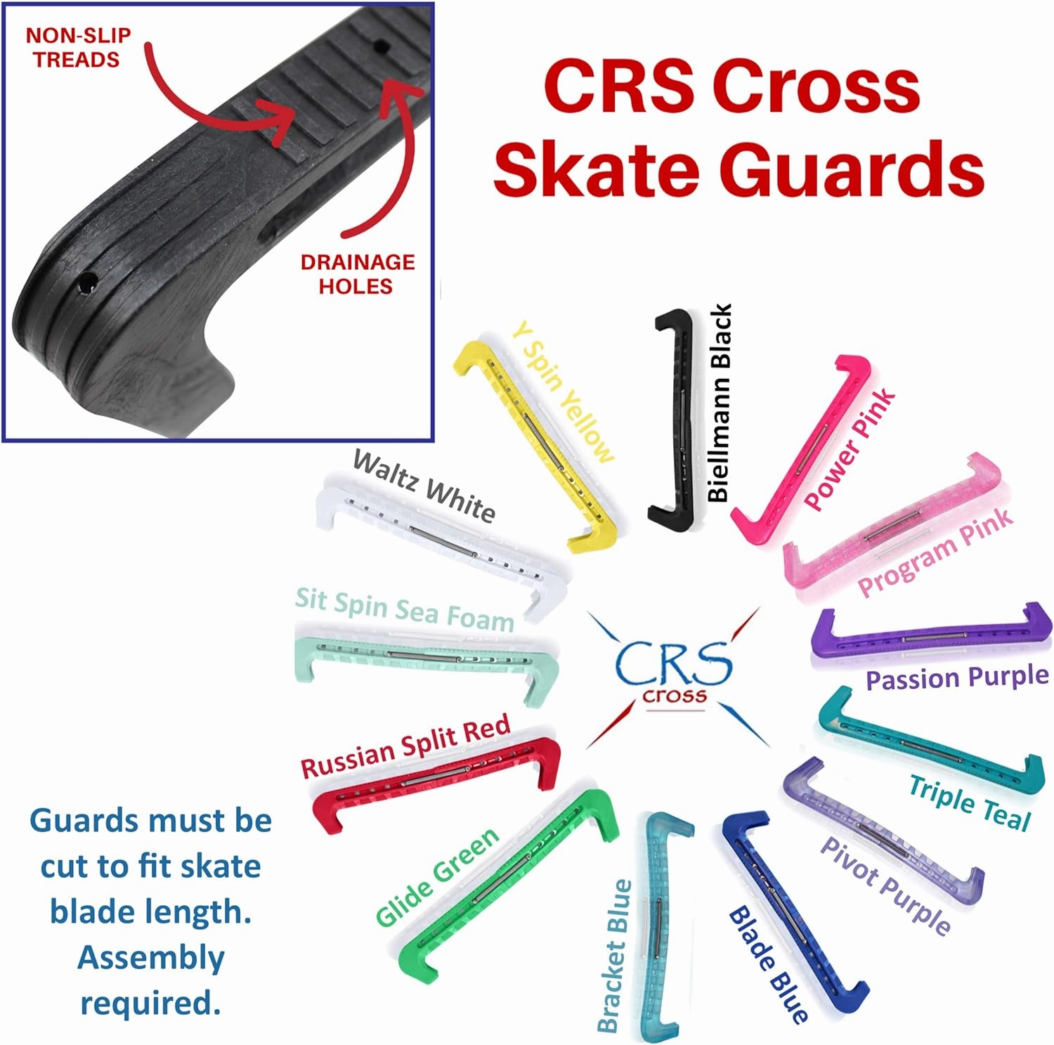 CRS Cross Skate Guards, Soakers and Towel Gift Set - Ice Skating Guards and Soft Skate Blade Covers for Figure Skating or Hockey