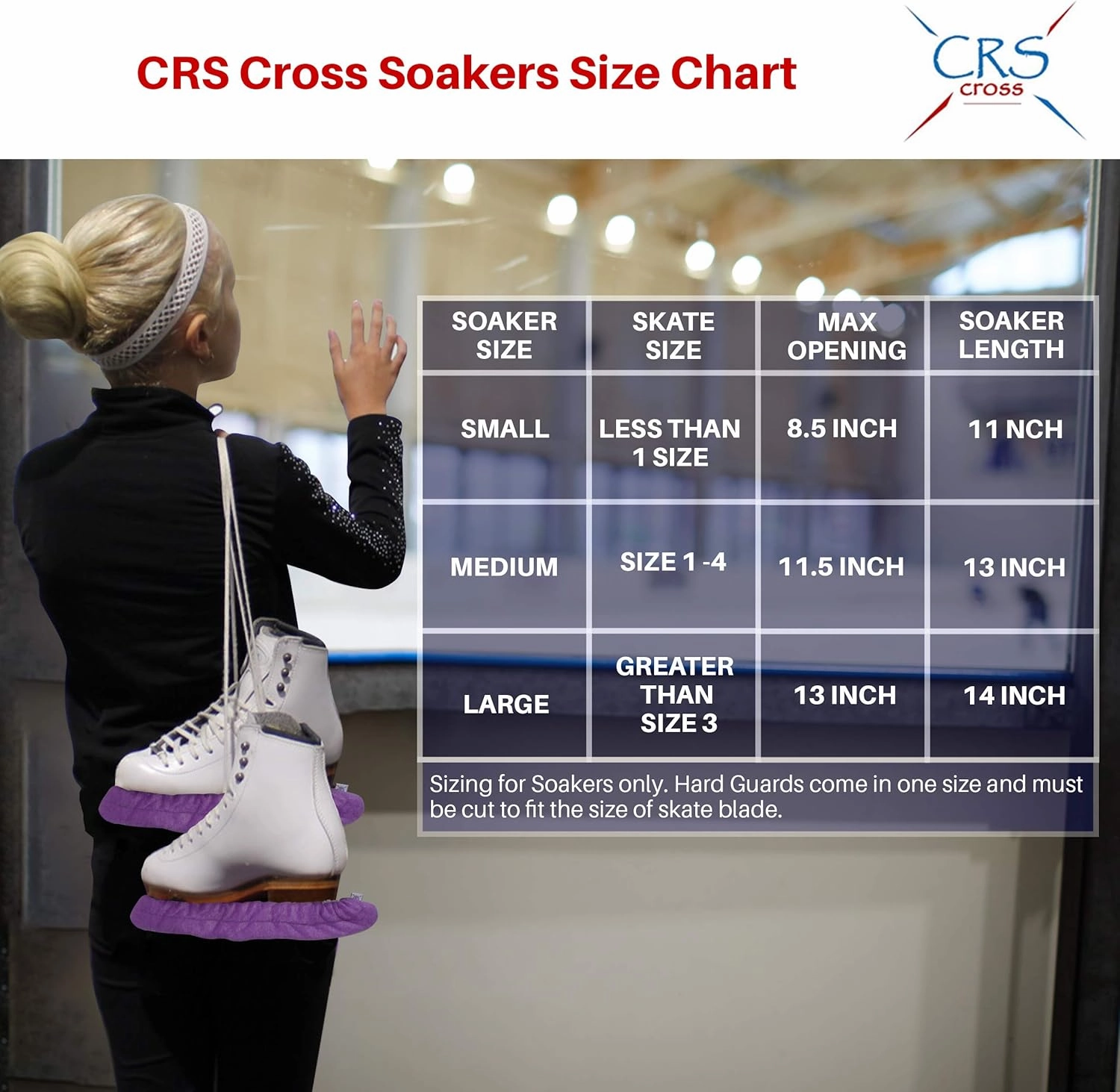 CRS Cross Skate Guards, Soakers and Towel Gift Set - Ice Skating Guards and Soft Skate Blade Covers for Figure Skating or Hockey