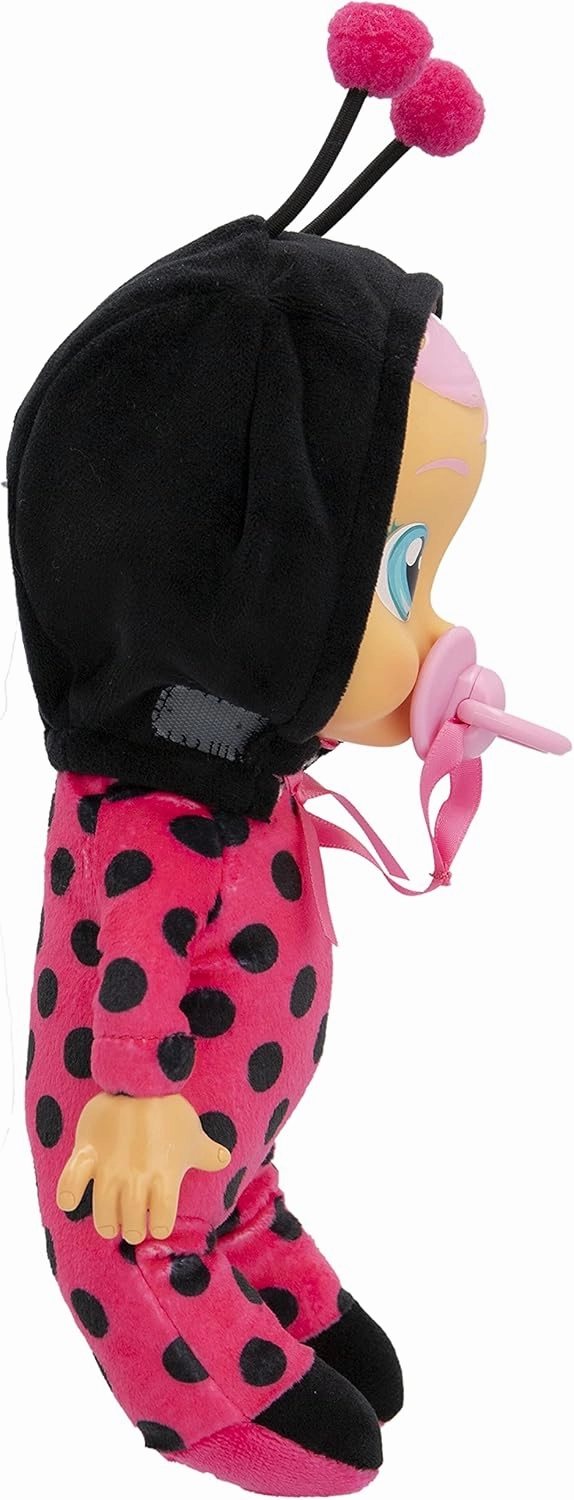 Cry Babies Tiny Cuddles Lady - 9 inch Baby Doll, Cries Real tears. Red and Black, Multicolor