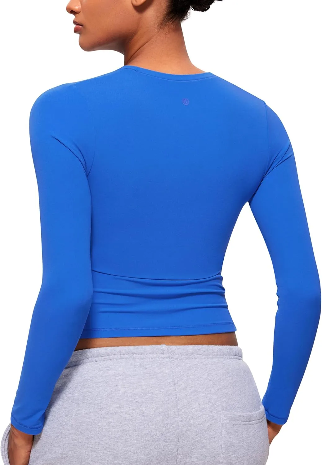 CRZ YOGA Softembrace Long Sleeve Shirts for Women Soft Crew Neck Fall Basic Tight Tops Fitted Casual Going Out T-Shirts