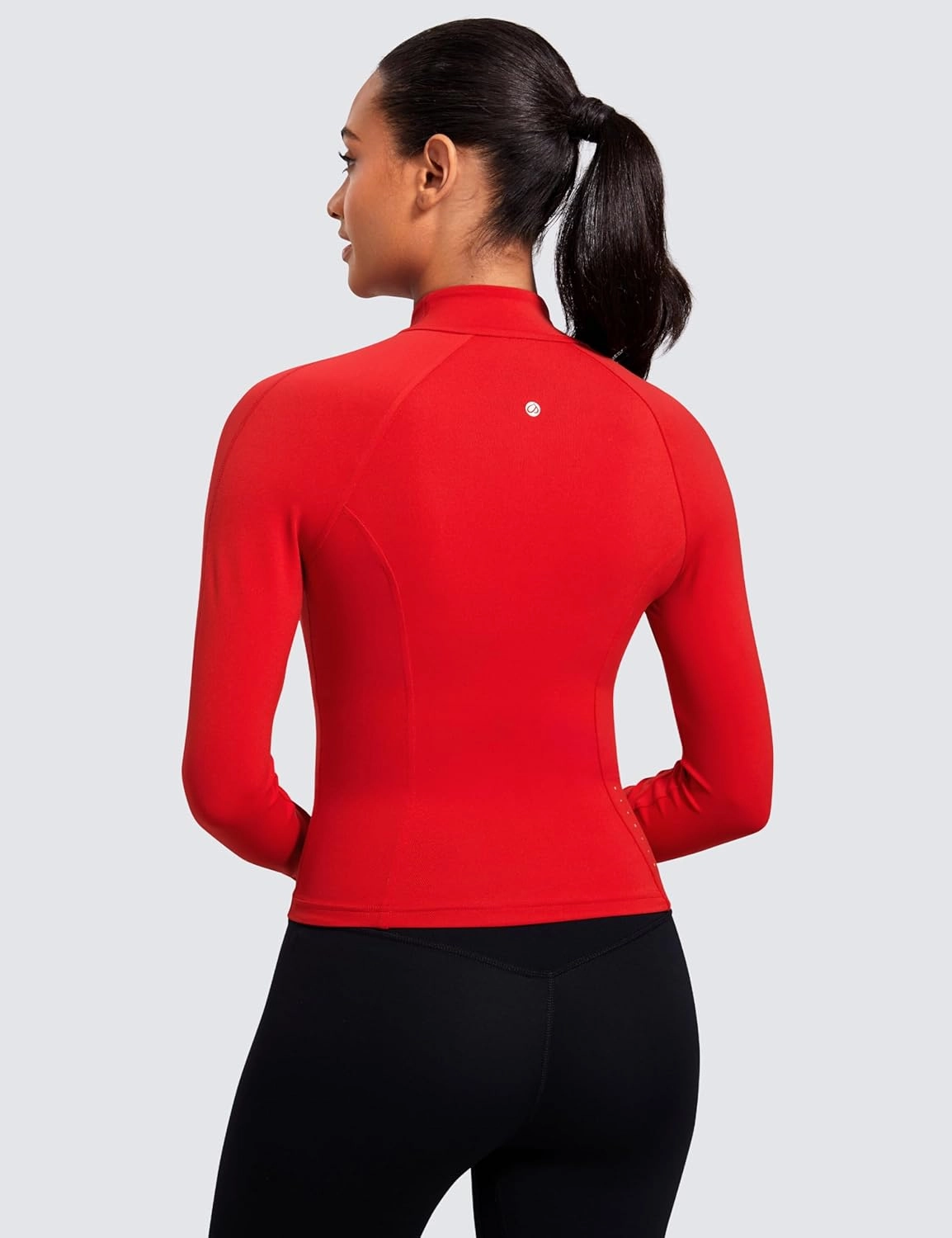 CRZ YOGA Butterluxe Womens Cropped Slim Fit Workout Jacket Weightless Track Athletic Full Zip Up Tops with Thumb Holes