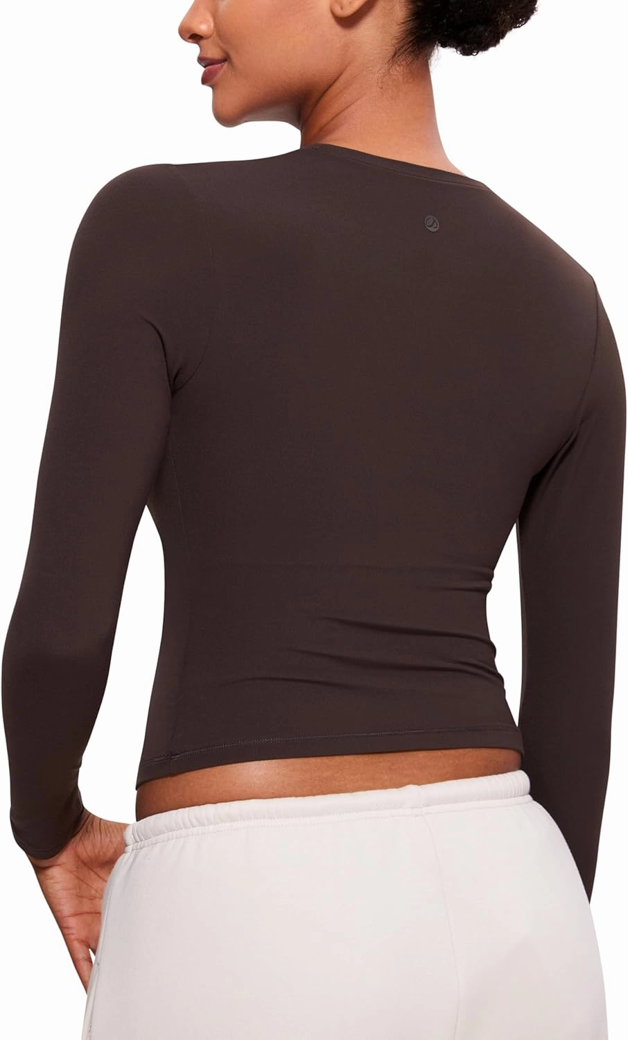 CRZ YOGA Softembrace Long Sleeve Shirts for Women Soft Crew Neck Fall Basic Tight Tops Fitted Casual Going Out T-Shirts