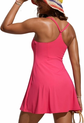 CRZ YOGA Womens One Piece Swimsuits Modest Swim Dress Tummy Control Adjustable Y-Back Straps Athletic Bathing Suit Swimwear