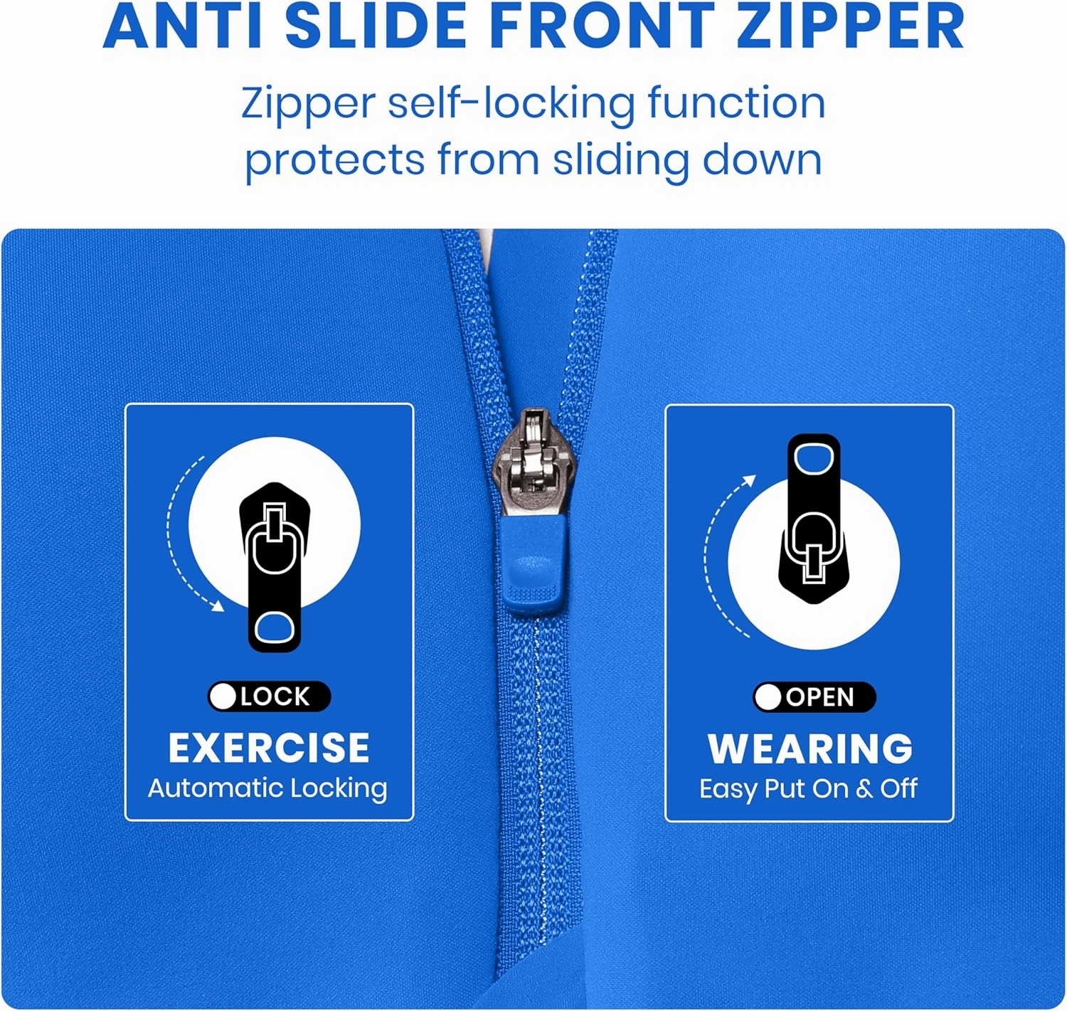 CRZ YOGA Womens Zip Front High Impact Sports Bra - Molded Cup Adjustable Convertible Straps Wireless Workout Yoga Crop Top