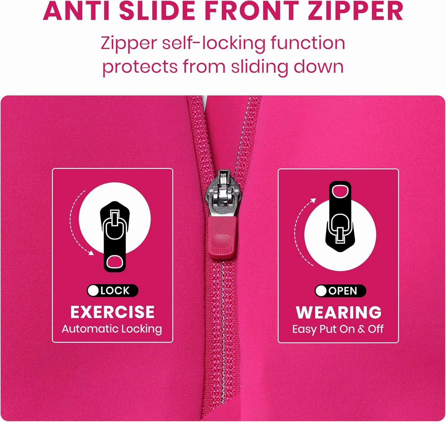 CRZ YOGA Womens Zip Front High Impact Sports Bra - Molded Cup Adjustable Convertible Straps Wireless Workout Yoga Crop Top