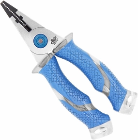 CUDA 7.5" Titanium Bonded Pliers Durable Fishing Braid, Mono & Fluorocarbon Cutter Saltwater & Freshwater Use Heavy Duty Nylon Sheath & Lanyard Included