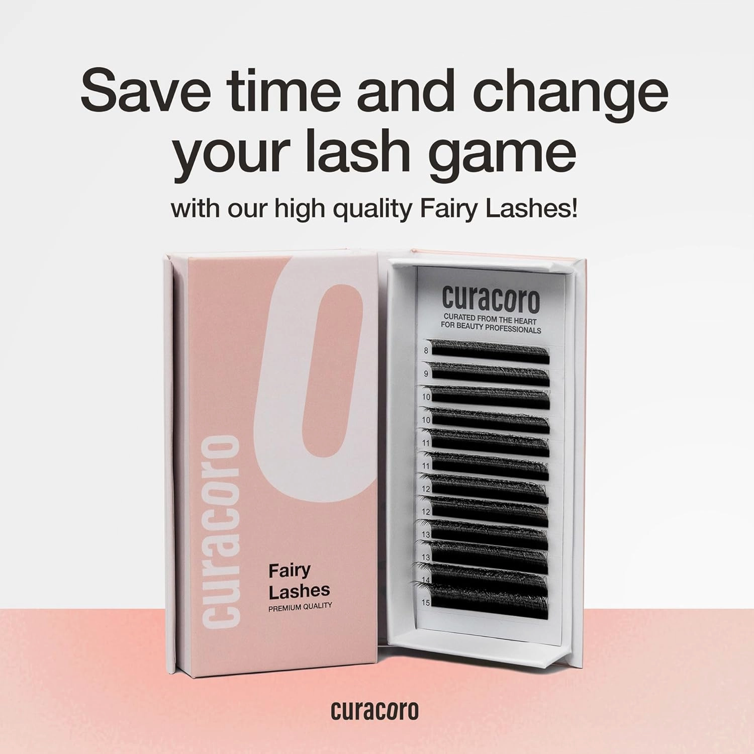 Curacoro Fairy Volume Lash Extensions 3D - 0.07mm Thickness | C CC D Curl | 8-15mm Length Mixed Tray | Premium Matte Black Individual Eyelashes Tray, Professional Supplies Use (CC, 13mm)