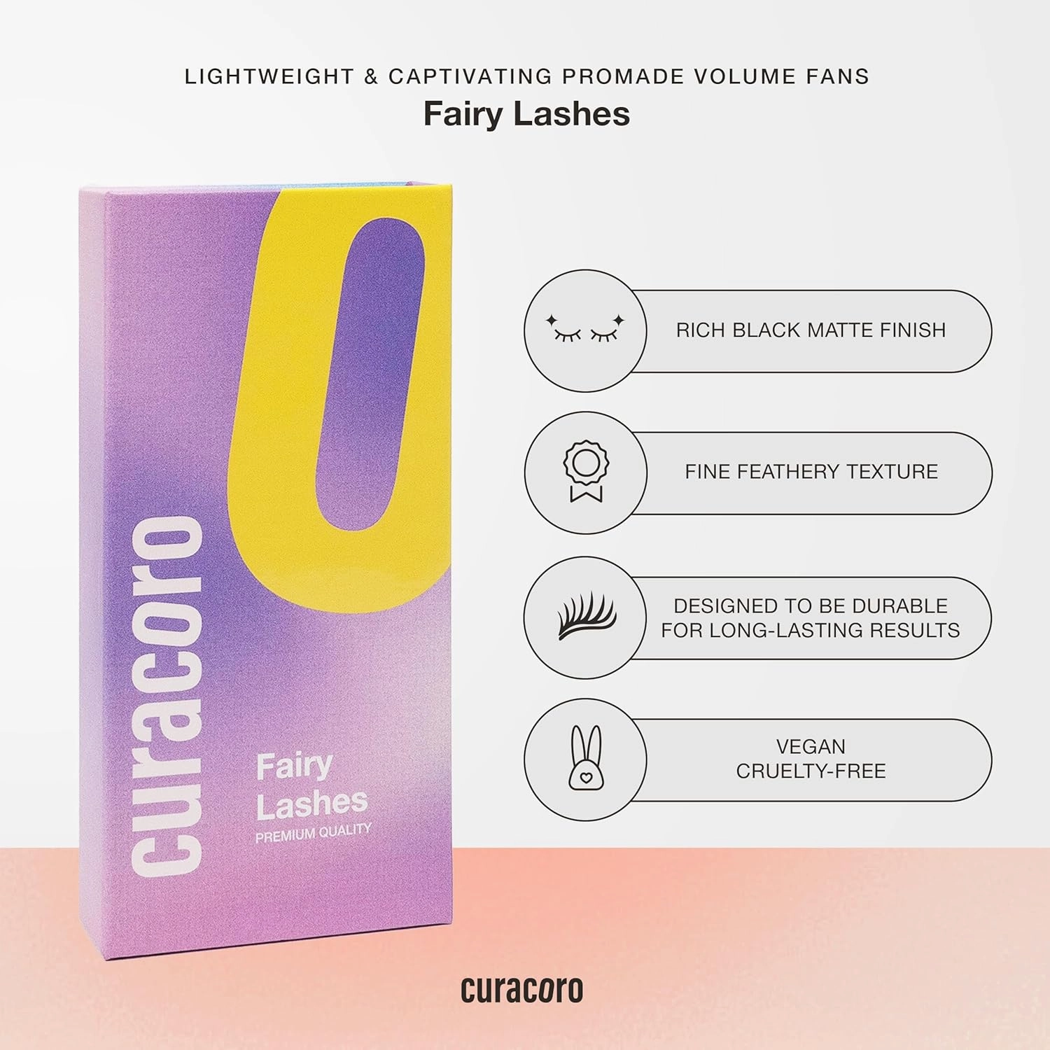 Curacoro Fairy Volume Lash Extensions 3D - 0.07mm Thickness | C CC D Curl | 8-15mm Length Mixed Tray | Premium Matte Black Individual Eyelashes Tray, Professional Supplies Use (CC, 13mm)
