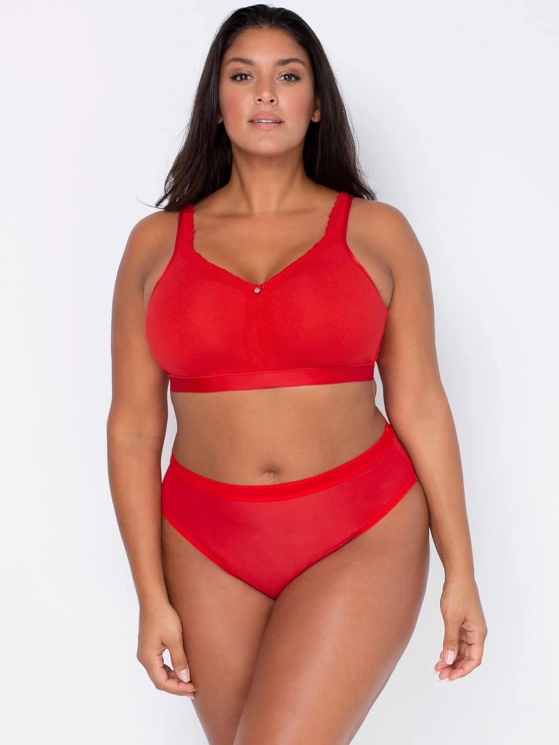 Curvy Couture Women's Plus Size Cotton Luxe Unlined Wire-Free Bra