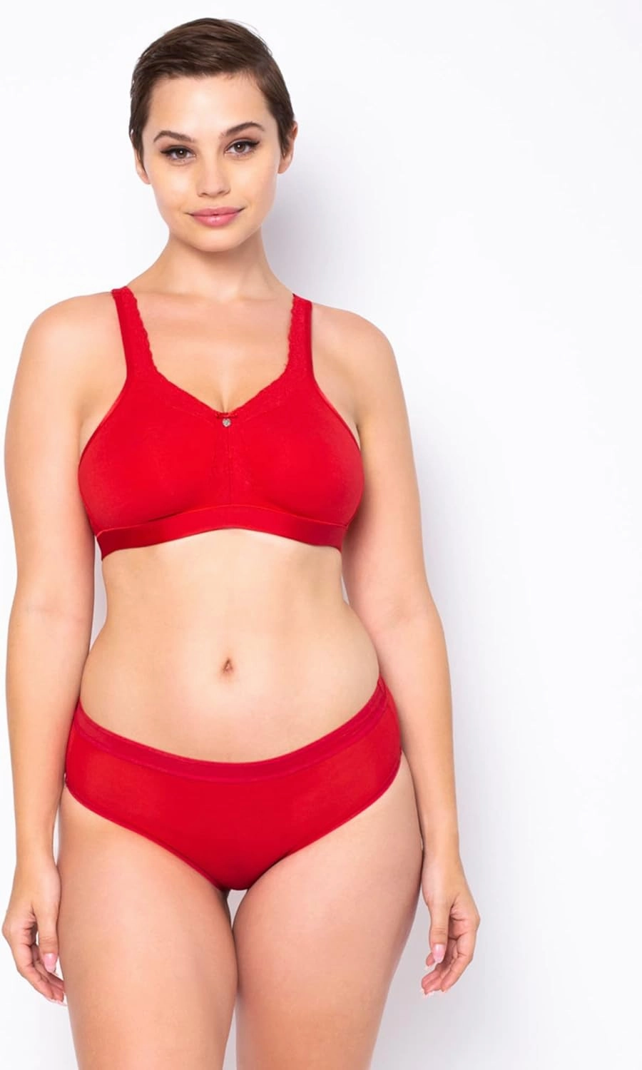 Curvy Couture Women's Plus Size Cotton Luxe Unlined Wire-Free Bra