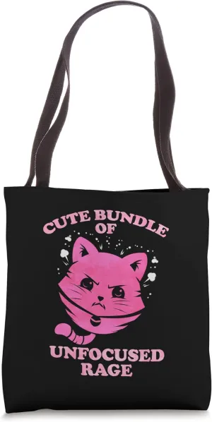 Cute Bundle of Unfocused Rage - Pastel Goth Cat Tote Bag