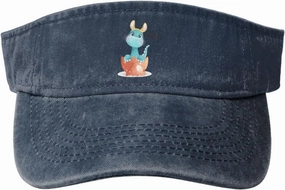 Cute Graffiti Beam Dragon Sun Visor Hats for Women Men Adjustable Sports Sun Hats Cotton Golf Cap