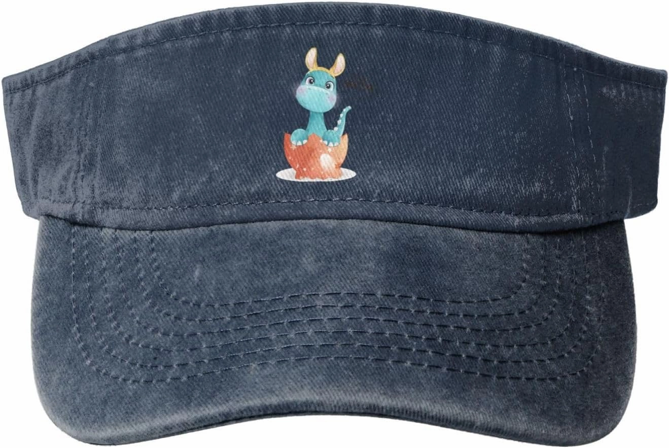 Cute Graffiti Beam Dragon Sun Visor Hats for Women Men Adjustable Sports Sun Hats Cotton Golf Cap