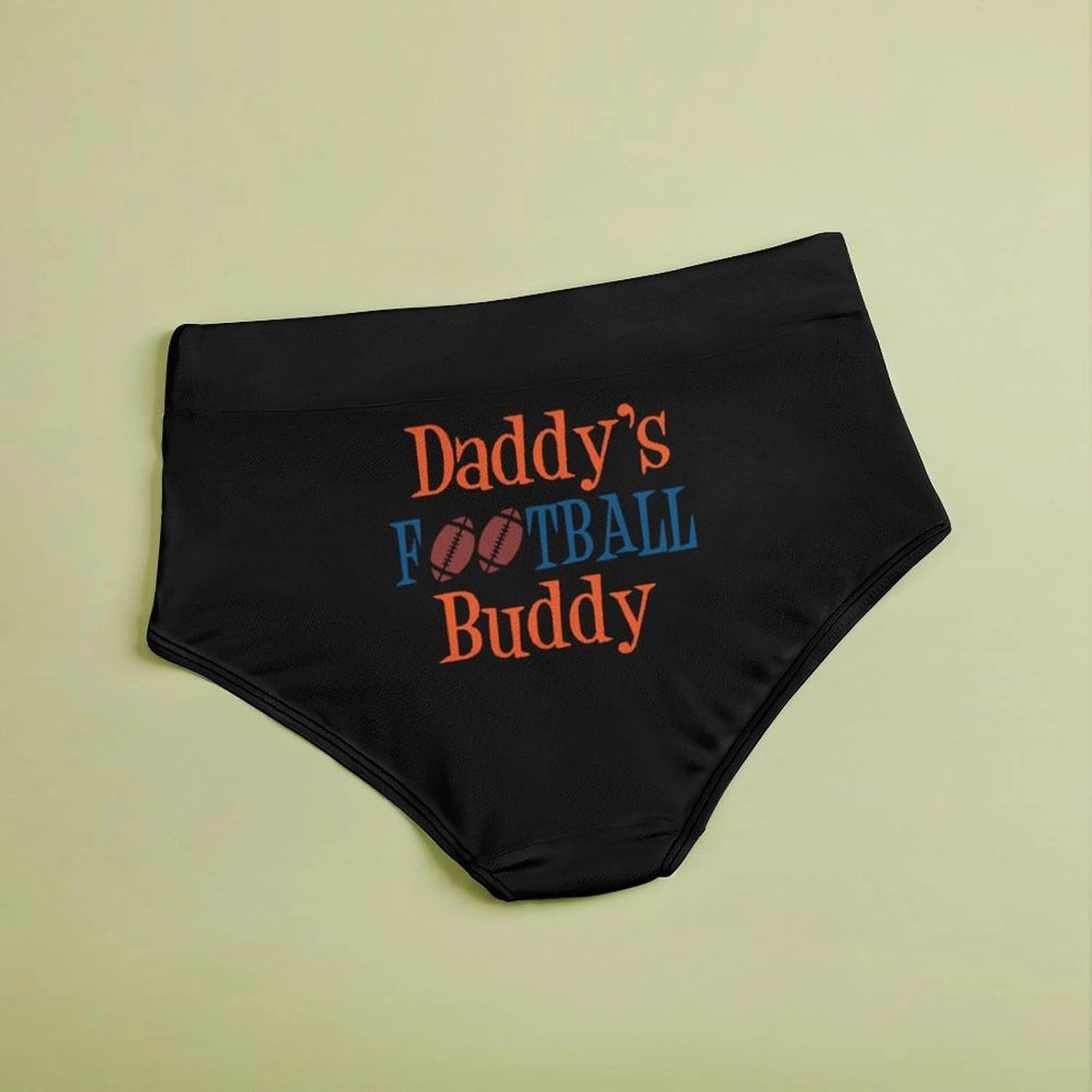 Daddy's Football Buddy High Waisted Underwear for Women Stretch Panty Full Coverage Briefs Ladies Panties 1PC