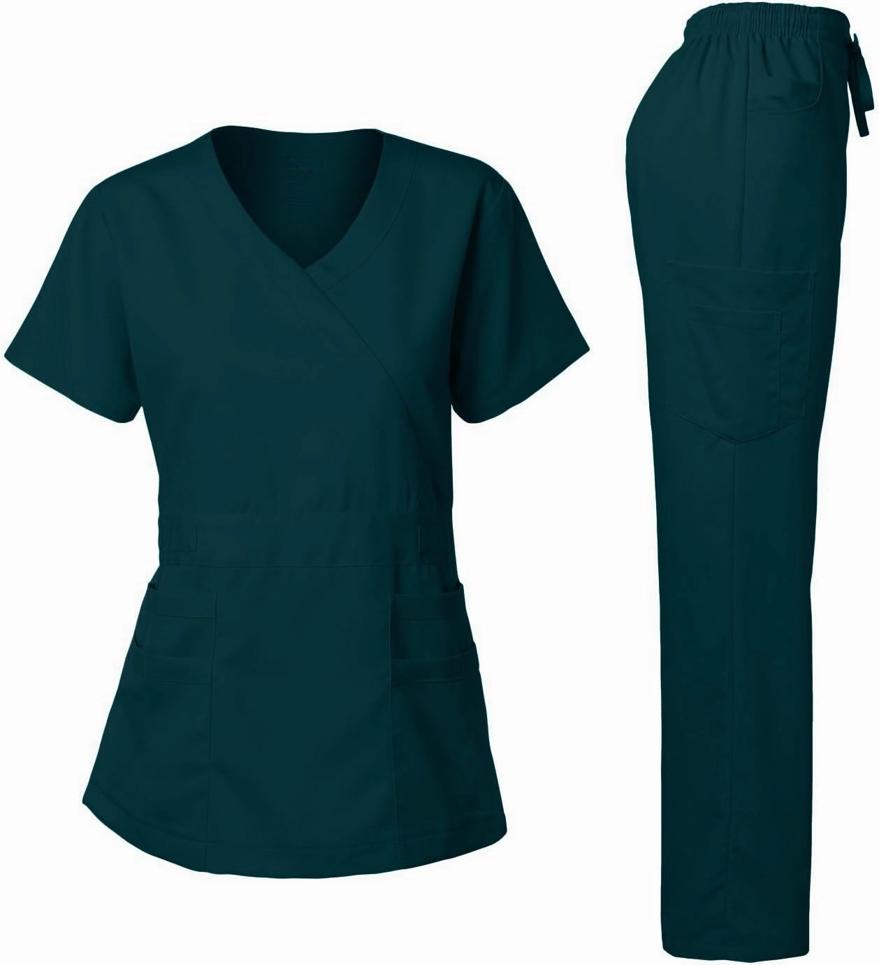 Dagacci Medical Uniform Women's Scrub Set Stretch and Soft Y-Neck Top and Pants