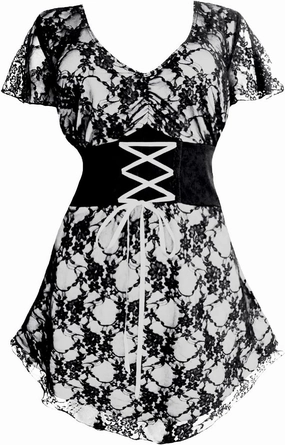 Dare to Wear Sweetheart Corset Top: Romantic Victorian Gothic Women's Lace Chemise for Everyday Halloween Cosplay Festivals