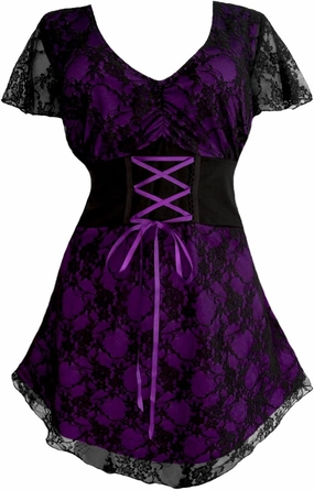 Dare to Wear Sweetheart Corset Top: Romantic Victorian Gothic Women's Lace Chemise for Everyday Halloween Cosplay Festivals