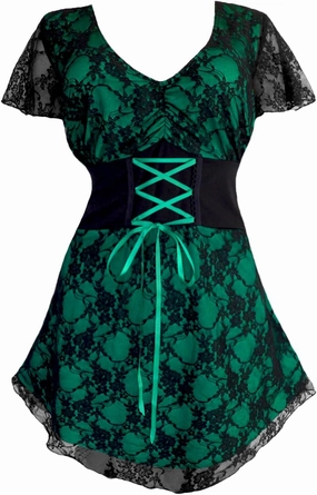 Dare to Wear Sweetheart Corset Top: Romantic Victorian Gothic Women's Lace Chemise for Everyday Halloween Cosplay Festivals
