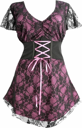 Dare to Wear Sweetheart Corset Top: Romantic Victorian Gothic Women's Lace Chemise for Everyday Halloween Cosplay Festivals