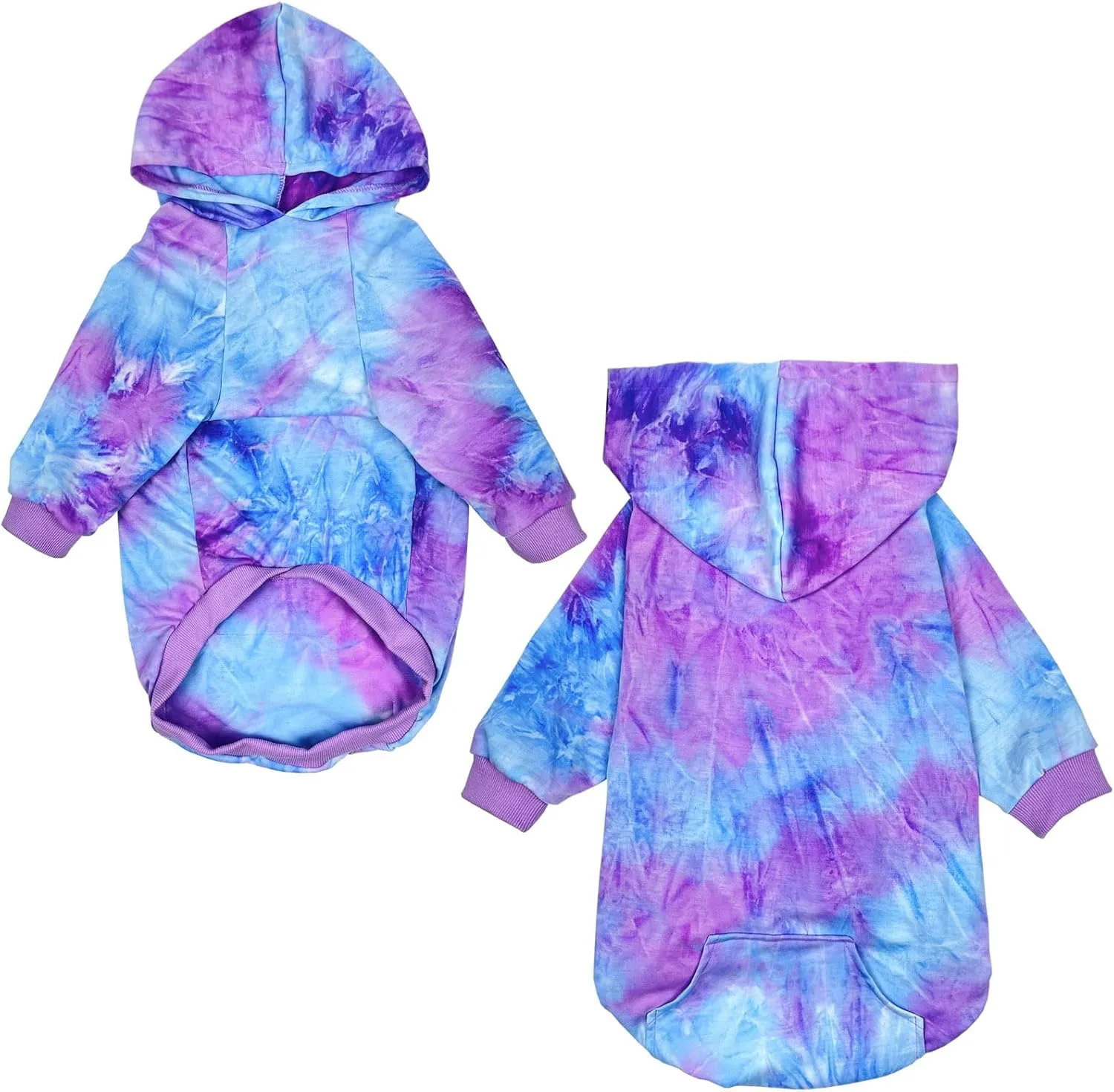 D.E.E Dog Hoodie Large Warm Dog Sweater Cold Weather Hooded (Purple, 2X-Large)