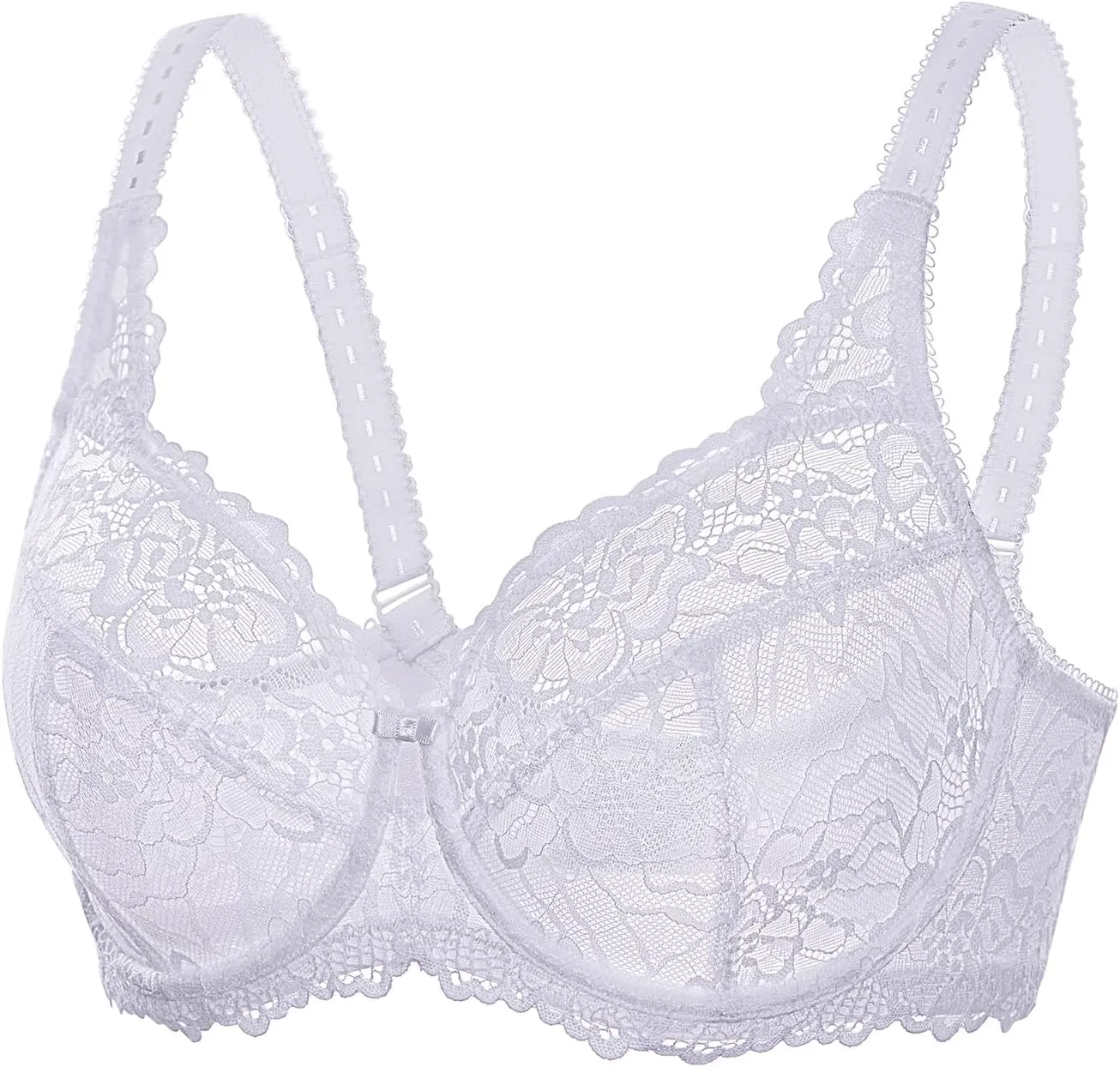 DELIMIRA Women's Plus Size Minimizer Bras Full Coverage Lace Unlined Underwire Bra B-K Cups