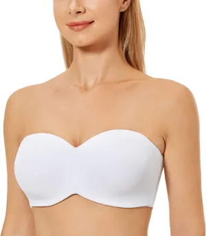 DELIMIRA Women's Strapless Bra Unlined Underwire Minimizer Plus Size Support