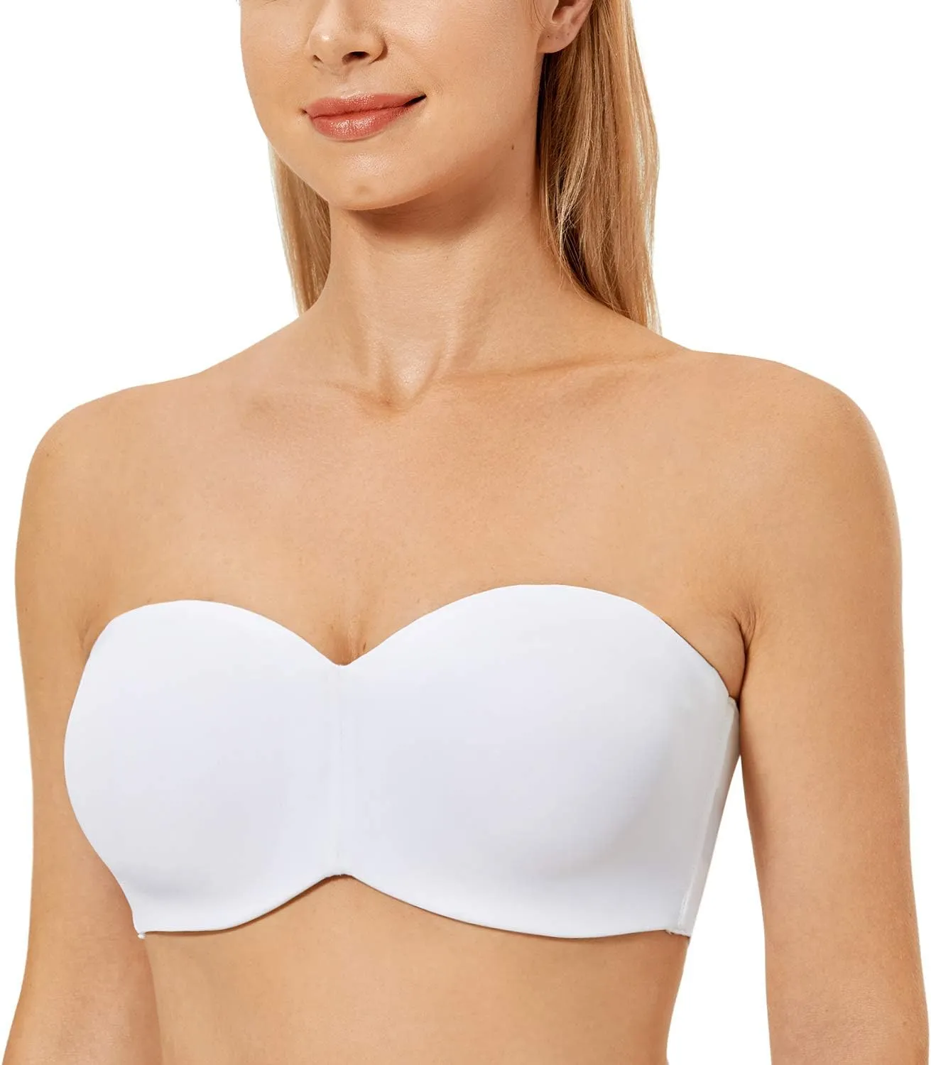 DELIMIRA Women's Strapless Bra Unlined Underwire Minimizer Plus Size Support