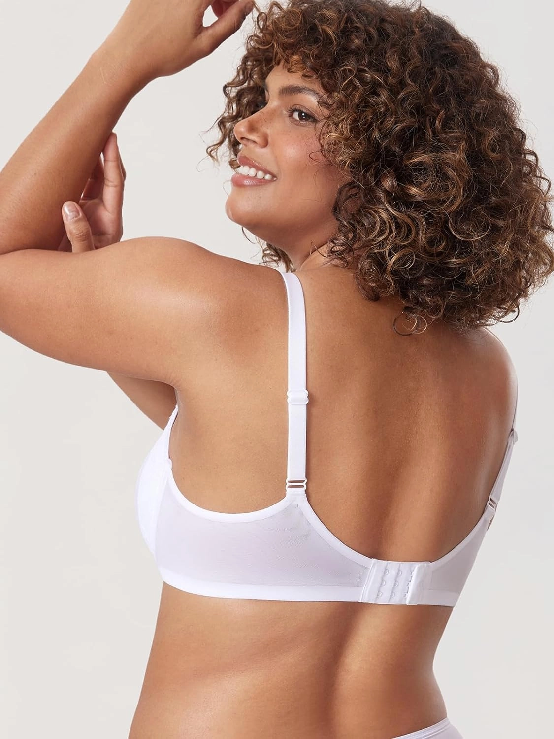 DELIMIRA Women's Balconette Lace Bra Plus Size Sexy See Through Unlined Underwire Bras