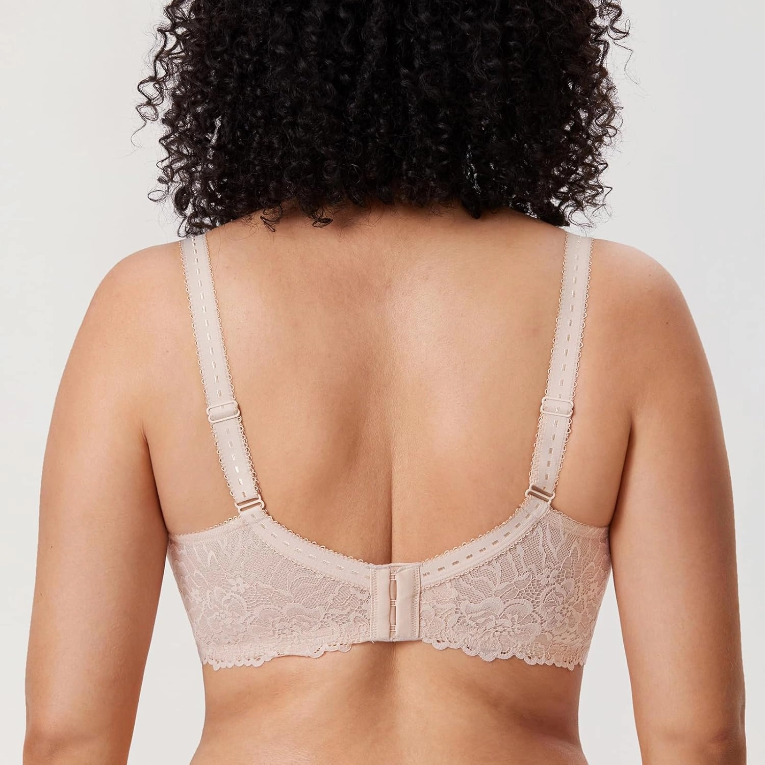 DELIMIRA Women's Plus Size Minimizer Bras Full Coverage Lace Unlined Underwire Bra B-K Cups