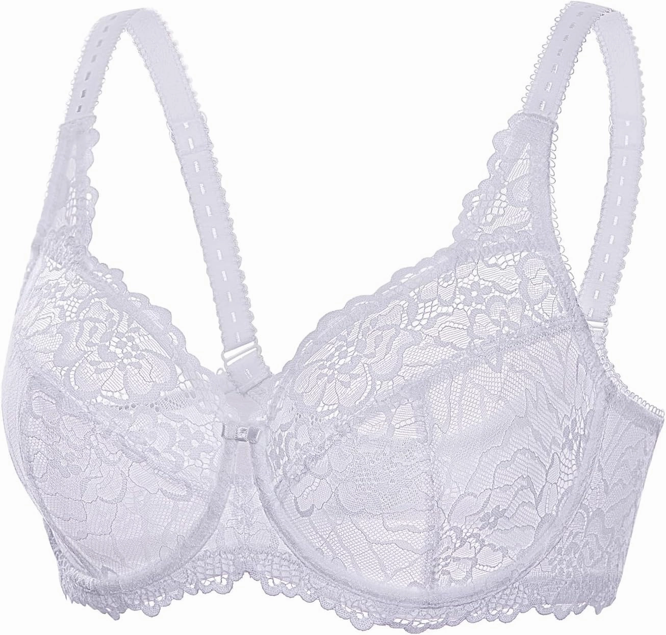 DELIMIRA Women's Plus Size Minimizer Bras Full Coverage Lace Unlined Underwire Bra B-K Cups