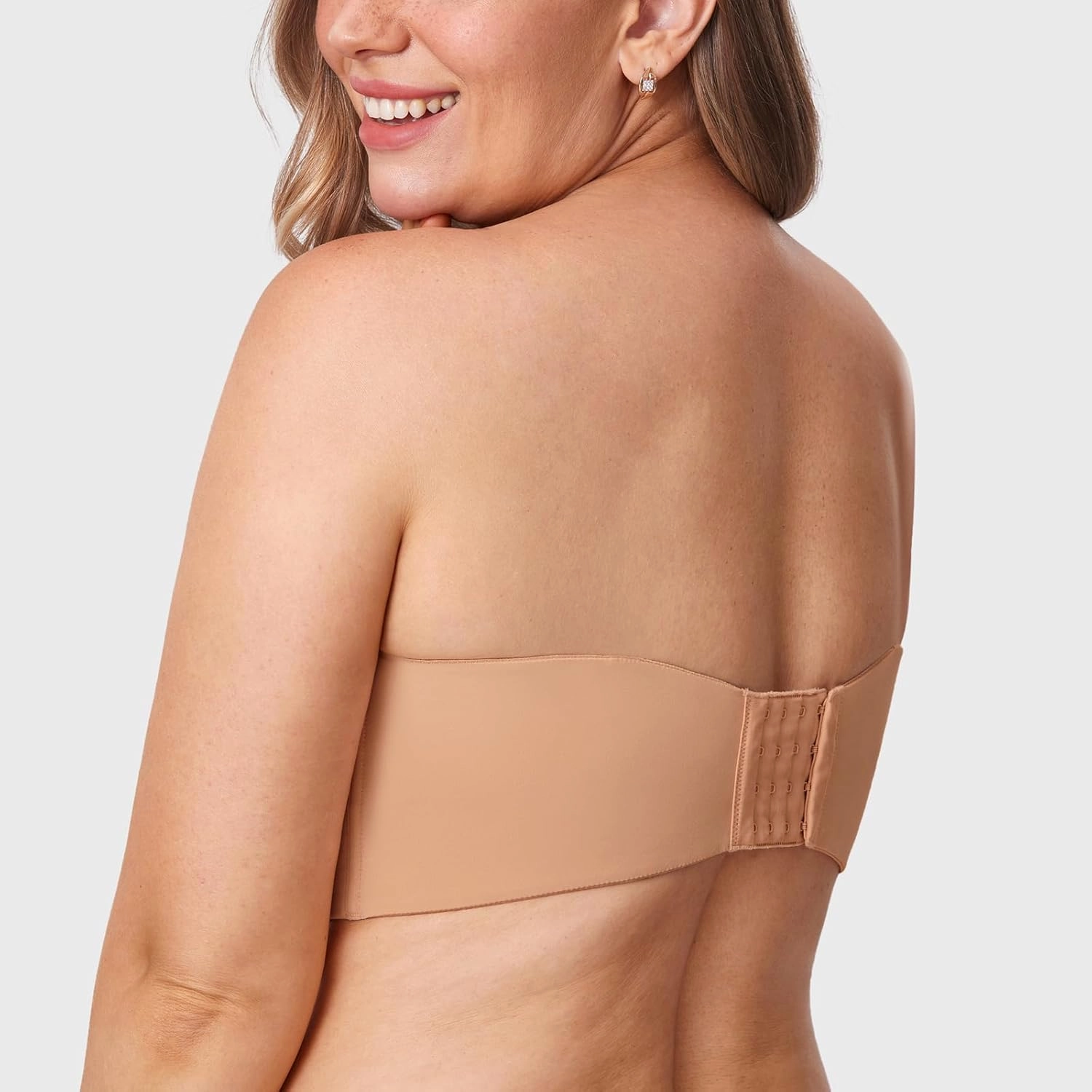 DELIMIRA Women's Strapless Bra Unlined Underwire Minimizer Plus Size Support