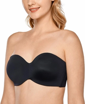 DELIMIRA Women's Strapless Bra Unlined Underwire Minimizer Plus Size Support