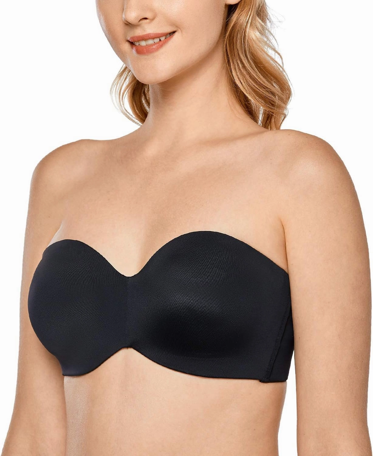 DELIMIRA Women's Strapless Bra Unlined Underwire Minimizer Plus Size Support