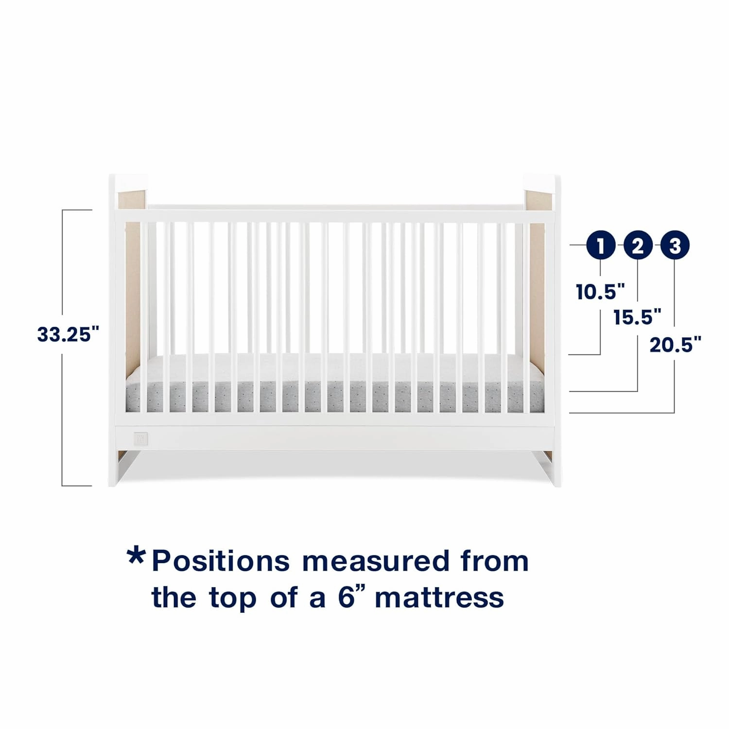 Delta Children babyGap Liam 4-in-1 Convertible Crib Greenguard Gold Certified - Converts to Toddler Bed, Daybed, Sofa - 3 Adjustable Heights - Easy to Assemble Wooden Crib, Bianca White/Natural