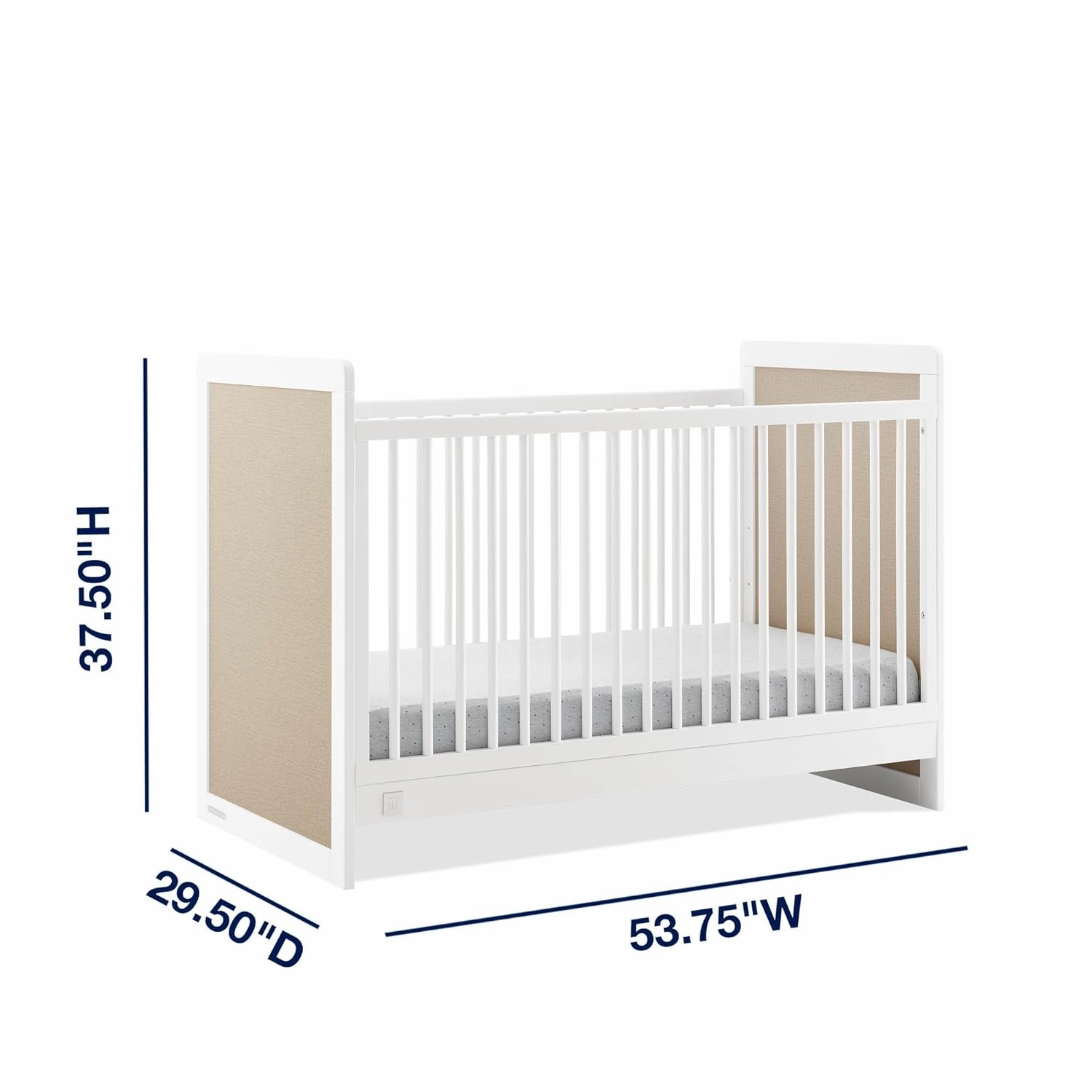 Delta Children babyGap Liam 4-in-1 Convertible Crib Greenguard Gold Certified - Converts to Toddler Bed, Daybed, Sofa - 3 Adjustable Heights - Easy to Assemble Wooden Crib, Bianca White/Natural