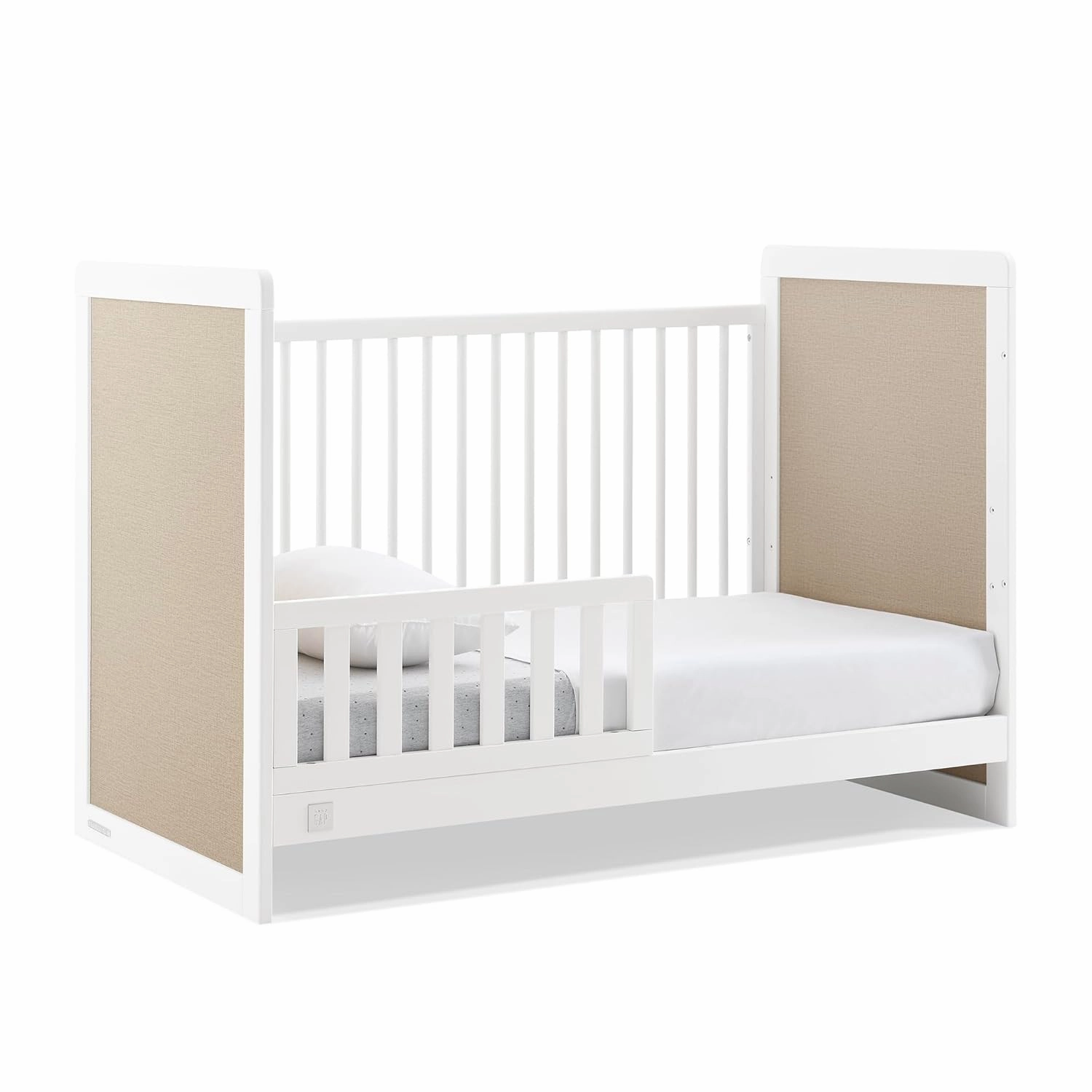 Delta Children babyGap Liam 4-in-1 Convertible Crib Greenguard Gold Certified - Converts to Toddler Bed, Daybed, Sofa - 3 Adjustable Heights - Easy to Assemble Wooden Crib, Bianca White/Natural