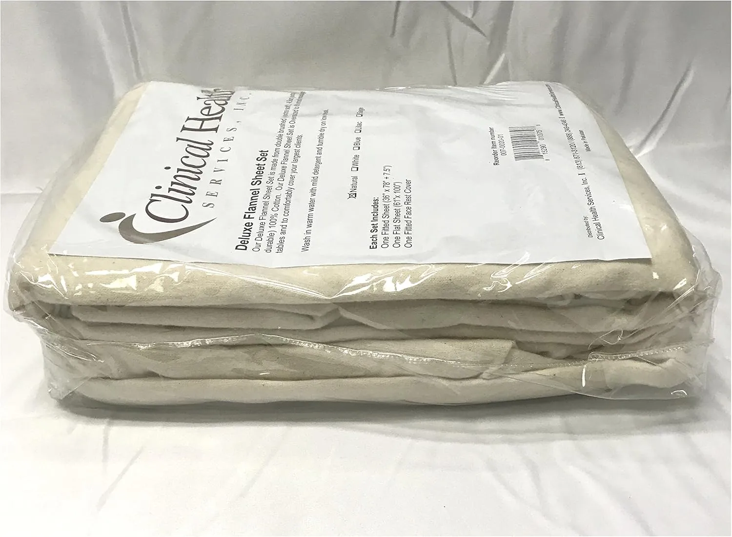 Deluxe Flannel Massage 3 Piece Sheet Set- Natural