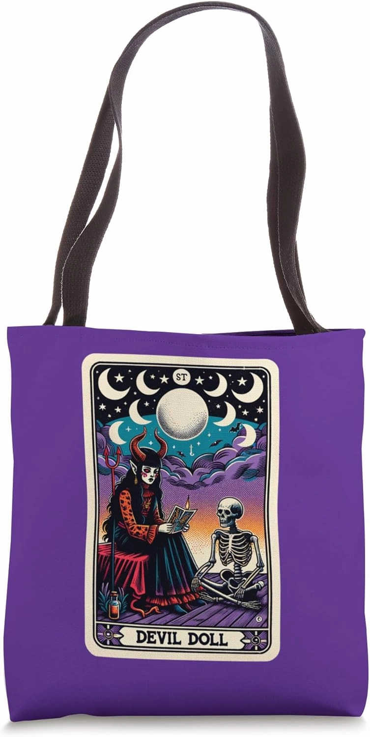 Devil Doll Tarot Card Gothic and Demonic Ritual Tote Bag