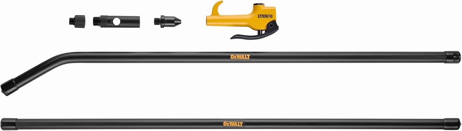 DEWALT Lever Style Blow Gun with 2' to 4' Extension, Hand Held Air Gun, 2' Extension for Precise Airflow Control, Durable and Ergonomic Design for Professional and Industrial Use