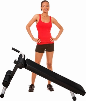DF6000 Abdominal Crunch Bench – 400 LBS Capacity –Adjustable Sit up Bench – Ab Training Station for Home Gym by Deltech Fitness