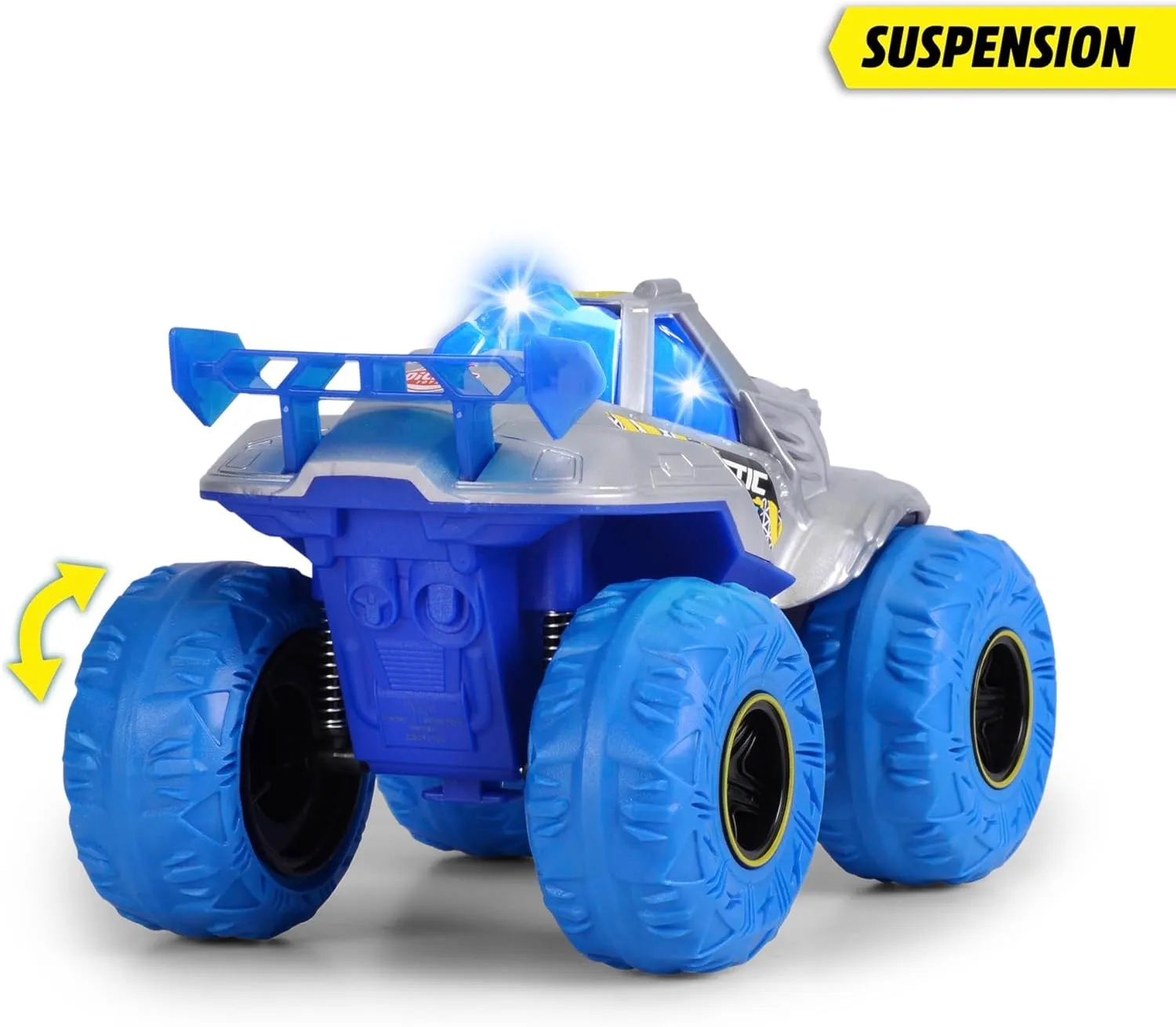 Dickie Toys Arctic Ice Monster Car (25 cm) Large Monster Truck from 3 Years with Steam Function and Rubber Tyres, Toy Car for Children with Freewheel, Light and Sound, Includes Batteries