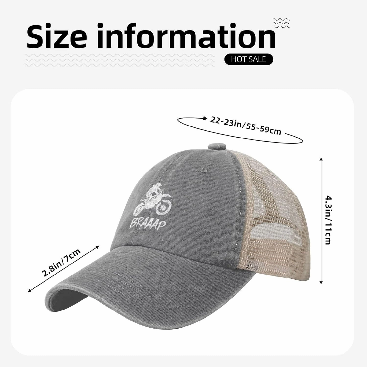 Dirt BKE Motocross American Flag Adjustable Mesh Baseball Cap Washed Dad Hat for Men Woman