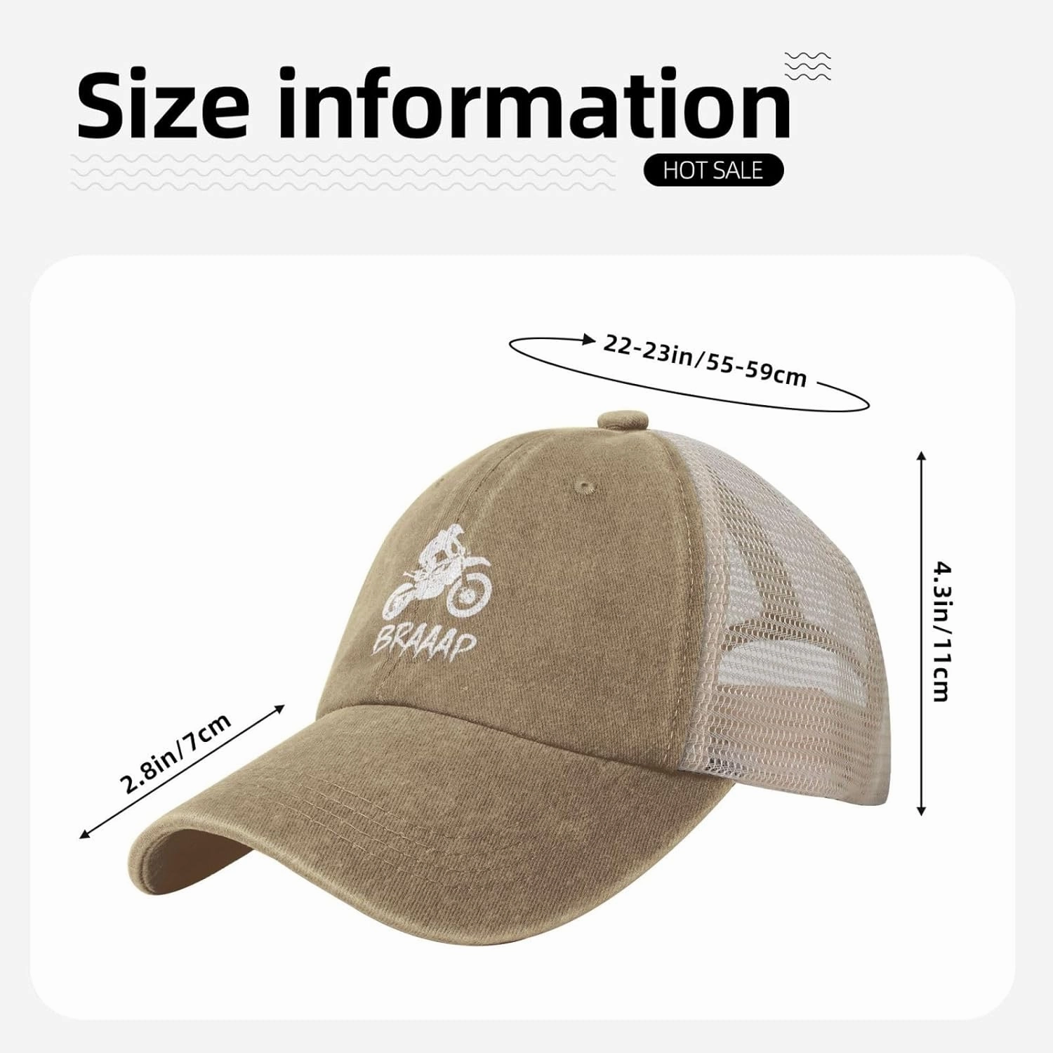 Dirt BKE Motocross American Flag Adjustable Mesh Baseball Cap Washed Dad Hat for Men Women