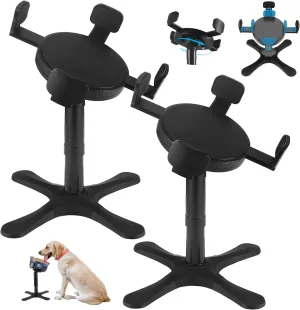 Dog Bowls Elevated Adjustable Stand, Raised Bowl with 3 Heights & Tilted Feeding Stand, Compatible with Various Bowls, for Medium & Large Breeds(2 Pack)