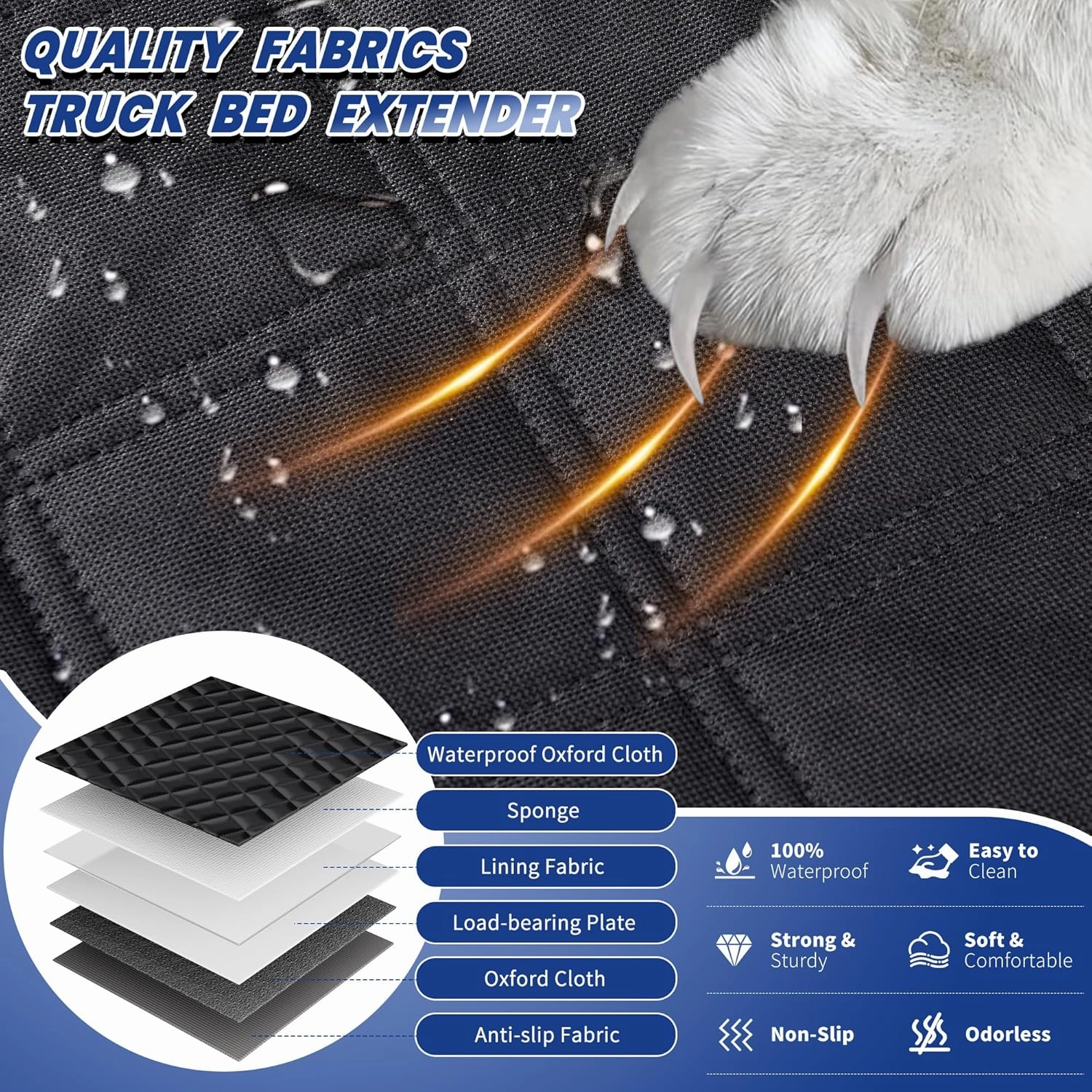 Dog Seat Cover for Back Seat,Car Backseat Extender Hard Bottom Heavy-Duty 400lbs Holding for Larger Dogs Anti-Slip Waterproof Pet Seat Covers Hammock for SUV,Trucks
