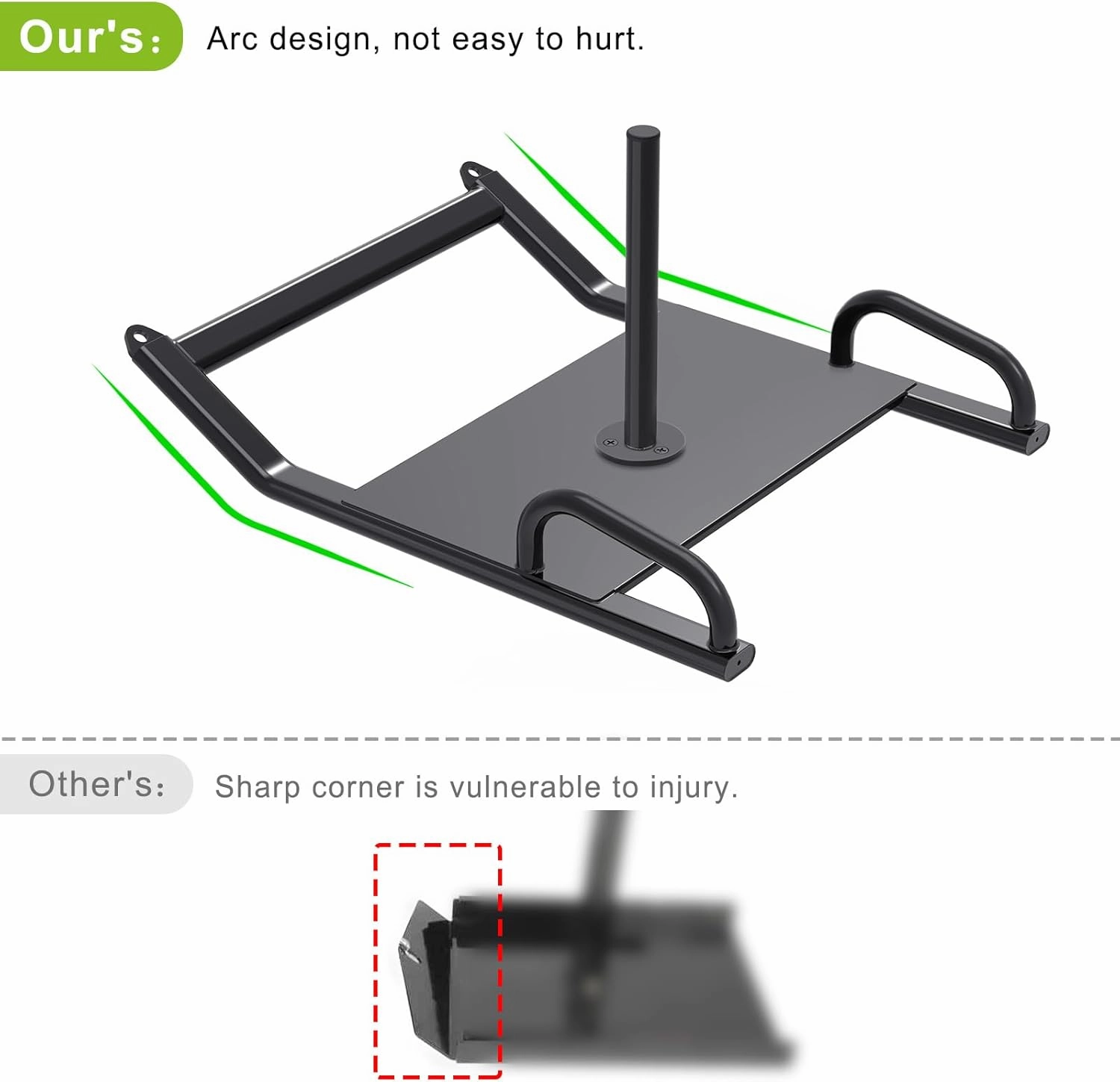 Dolibest Portable Weight Sled with Handle, Workout Sled for Fitness Strength Training and Speed Improvement, Innovative Design for Easy Obstacle Clearance, Suitable for 1-2" Weight Plates