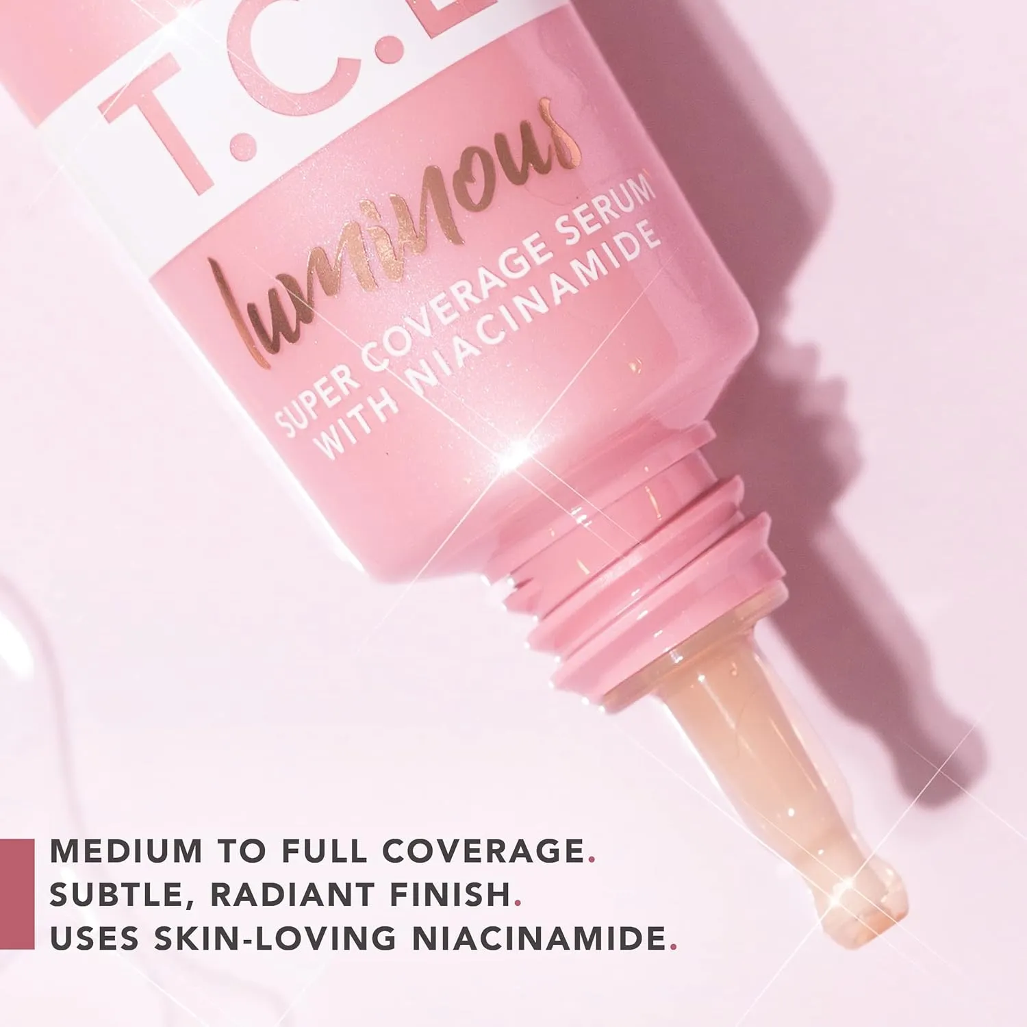 Doll 10 TCE Luminous Super Coverage Serum with Niacinamide - Full Coverage Tinted Foundation Makeup (Tan)