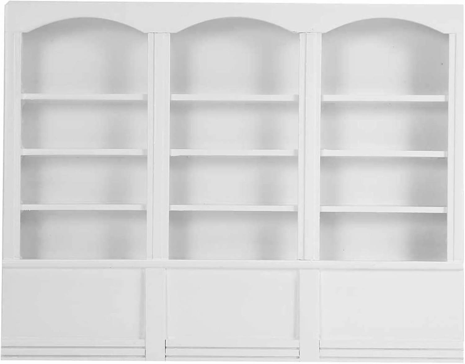 Dollhouse Wooden Bookshelf, 1:12 Scale Display Cabinet Bookcase Doll House Furniture Decoration Accessory Bicyclelight Doll Accessories(White¡ê?
